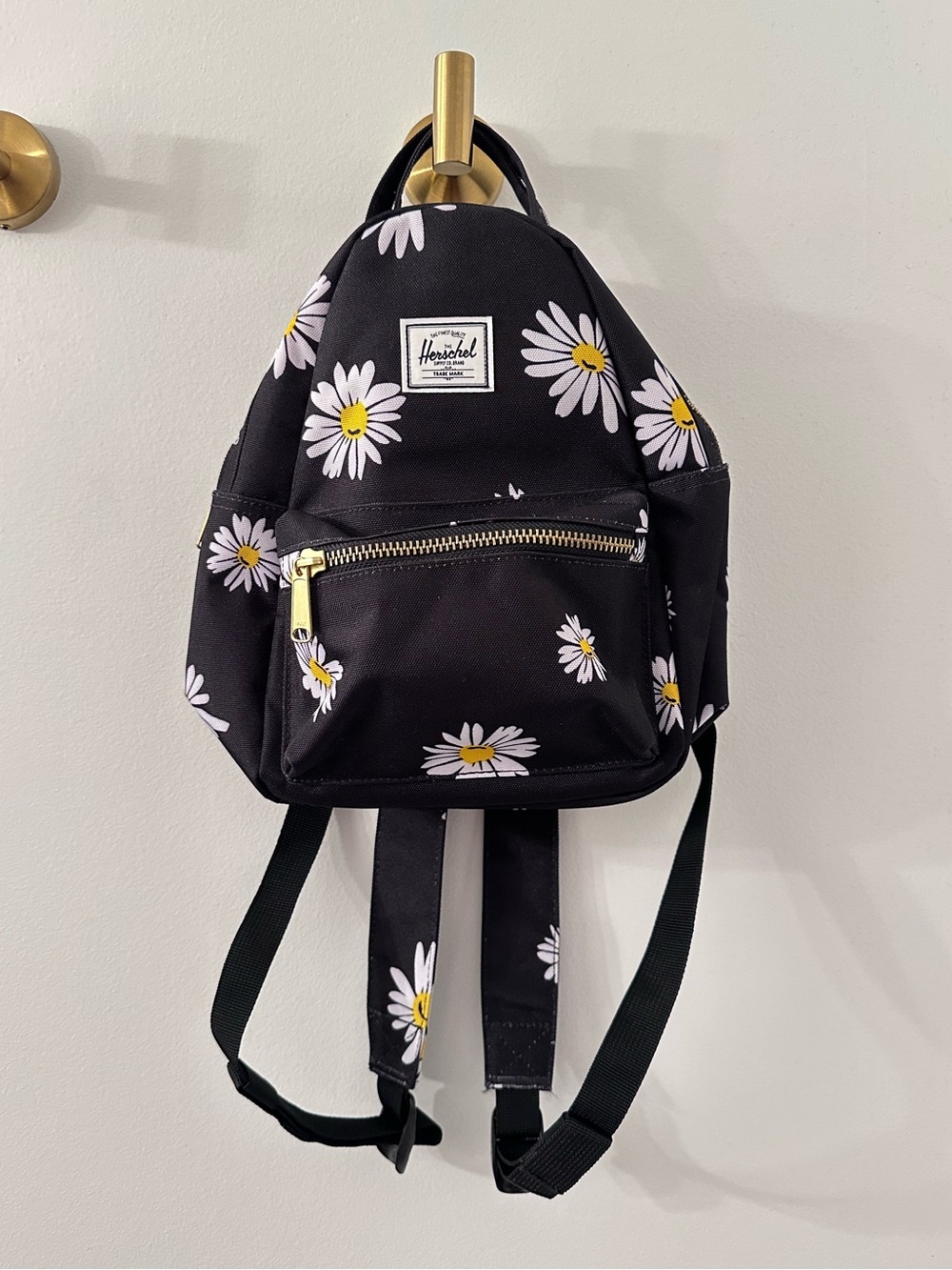 Herschel canvas Nova Mini Backpack in Black Daisy Floral Print festival cute